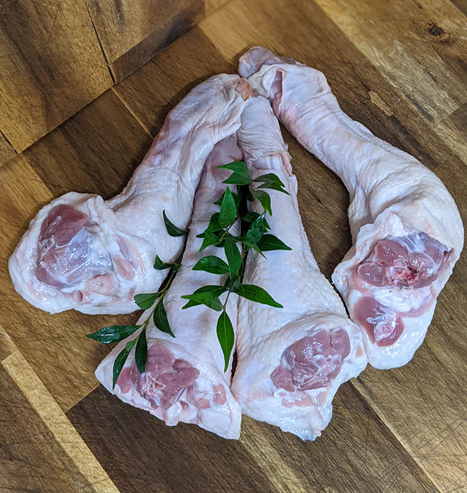Meaty raw duck necks for dogs and cats.