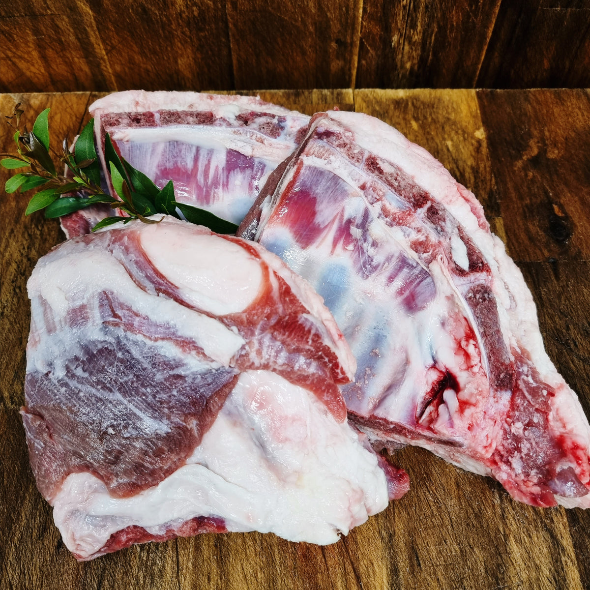 top view of lamb brisket for raw feeding dogs