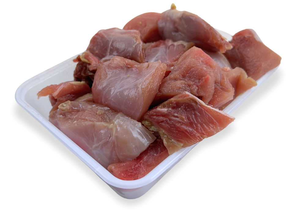 Wild rabbit pieces for raw feeding dogs and cats.