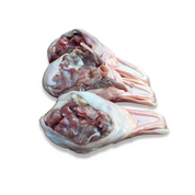 Inside view of raw duck heads