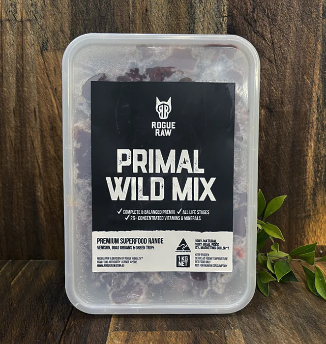 Primal Wild faw meat and organ mix for dogs and cats for overall health and digestive support.