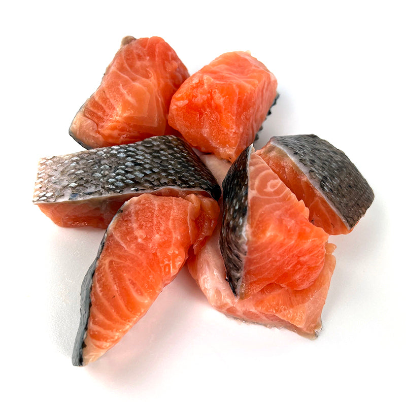 500g Salmon chunks for raw cat food and raw feeding dogs