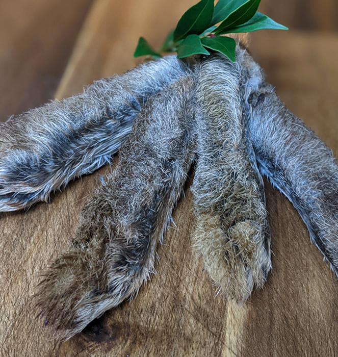RogueRaw - wild rabbit Feet for Dogs and cats. Prey model raw diet.