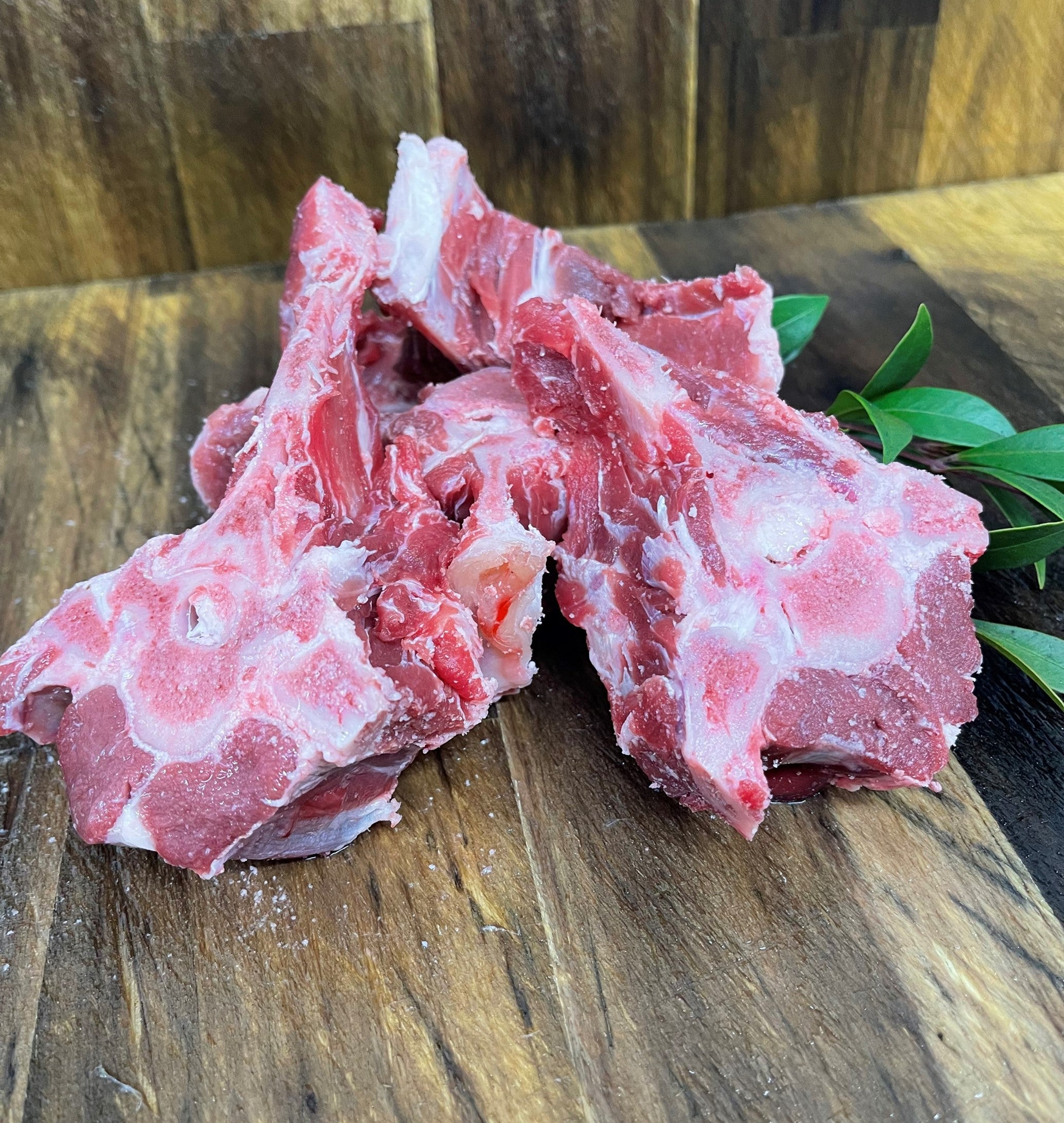 Raw meaty goat bones. Hypoallergenic natural free ranged goat.